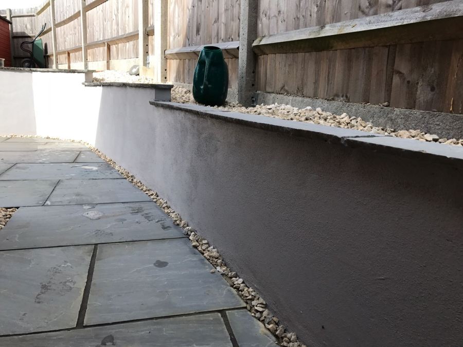 Garden Walls, rendered and painted