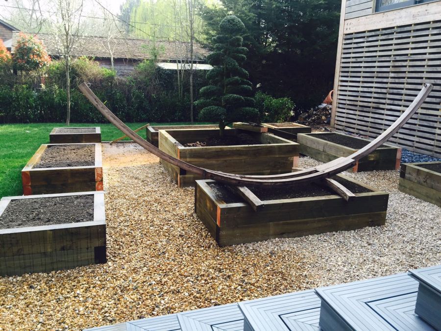 Sleeper Built Raised Beds